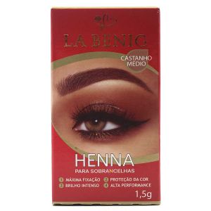 Henna Para Sobrancelhas La Benig Cor Castanho Médio 1,5G