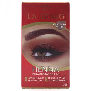 Henna Para Sobrancelhas La Benig Cor Castanho Médio 3G