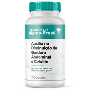 Auxilia Na Diminuição Da Gordura Abdominal e Celulite 60 Cápsulas