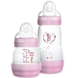 Kit Mamadeira MAM Easy Start Anticólica Starter Set Rosa 130mL e 260mL