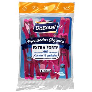 Prendedor Gigante Plástico Extra Forte Dobrasil Com 12 Unidades