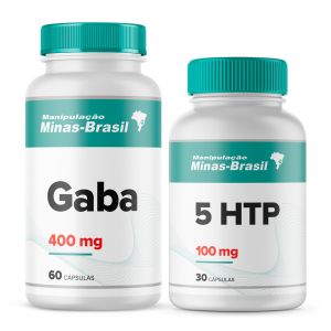 Kit Gaba 400mg 60 Cápsulas + 5 Htp 100mg 30 Cápsulas