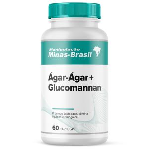 Ágar-Ágar 500mg + Glucomannan 500mg 60 Cápsulas