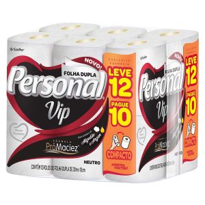 Papel Higiênico Personal Vip Neutro Folha Dupla Leve 12 Pague 10 Com 30M