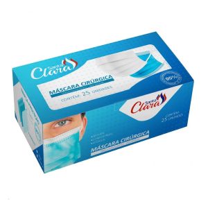 Máscara Cirúrgica Descartável Tnt Tripla Com Elástico 25 Unidades Santa Clara