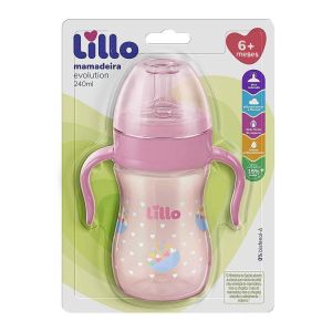 Mamadeira Evolution Rosa 240ml Lillo