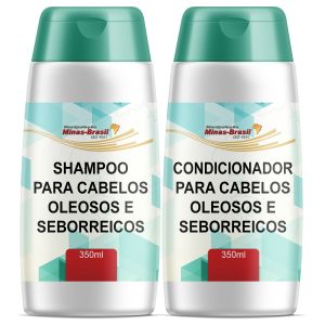 Kit Shampoo 350ml + Condicionador 350ml Para Cabelos Oleosos E Seborreicos