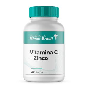 Vitamina C 500 mg   Zinco 15 mg - 30 Cápsulas