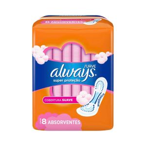 Absorvente Always Super Proteção Cobertura Suave Sem Abas 08 Unidades