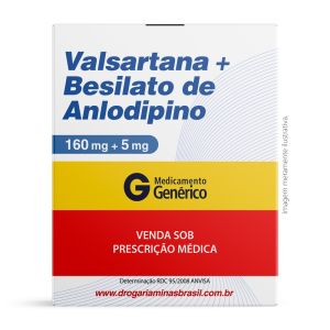 Valsartana 160mg + Anlodipino 5mg com 28 Comprimidos Revestidos Genérico Sandoz