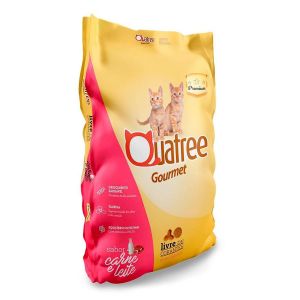 Ração para Gatos Filhotes Gourmet Sabor Carne e Leite 1Kg Quatree