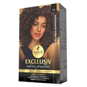 Coloração Excllusiv Color Pratic 7.1 Louro Médio Acinzentado Haskell
