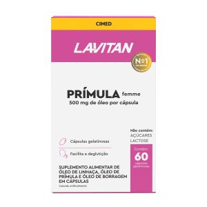 Prímula Femme 500mg Com 60 Cápsulas Lavitan