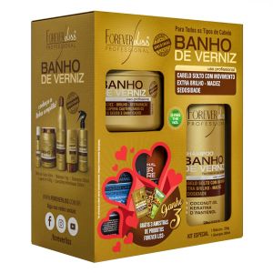 Kit Banho de Verniz 1 Máscara 250g com 1 Shampoo 300ml Forever Liss Professional