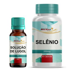 Solução De Lugol Inorgânico 5% 30ml + Selênio 200mcg 60 Cápsulas