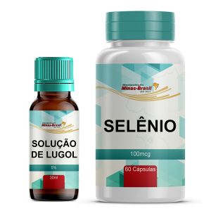 Solução de Lugol Inorgânico 5% 30Ml   Selênio 100Mcg 60 Cápsulas
