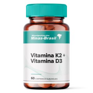 Vitamina K2 120mcg + Vitamina D3 10.000 Ui - 60 Comprimidos Sublingual