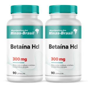Betaína Hcl 300Mg 90 Cápsulas – 2 Unidades