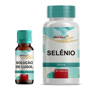 Solução De Lugol Inorgânico 5% 100Ml + Selênio 200Mcg 120 Cápsulas