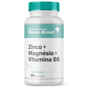 Zinco 6mg + Magnésio 210mg + Vitamina B6 1,1mg 60 Cápsulas