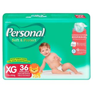 Fraldas Soft And Protect Tamanho XG Com 36 Unidades Personal