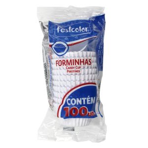 Forminha Papel Branca com 100 Unidades Festcolor