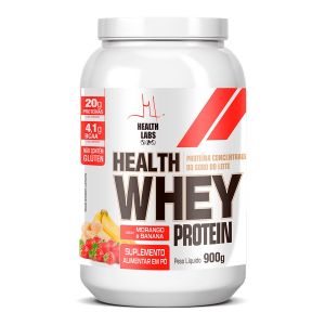 Health Whey Protein Morango e Banana 900g Health Labs