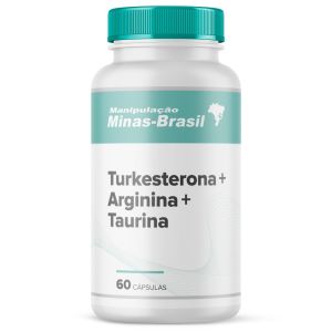 Turkesterona 500mg + Arginina 100mg + Taurina 200mg 60 Cápsulas