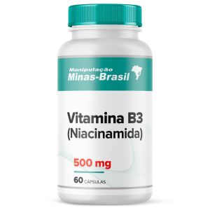 Vitamina B3 (Niacinamida) 500mg 60 Cápsulas