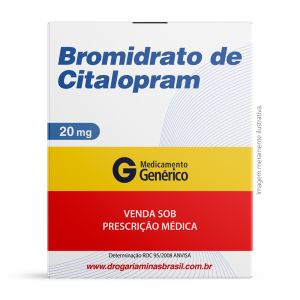 Bromitdrato de Citalopram 20mg com 30 Comprimidos Revestidos Genérico EMS