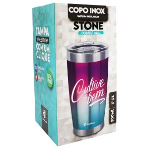 Copo Térmico Inox Stone Cultive o Bem 500ml Brasfoot