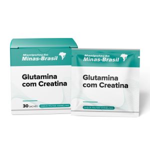 Glutamina com Creatina Sabor Frutas Vermelhas 30 Sachês