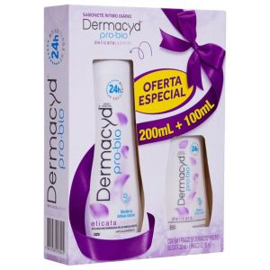Kit Sabonete Íntimo Pro-Bio Delicata Jasmim com 100ml e 200ml Dermacyd