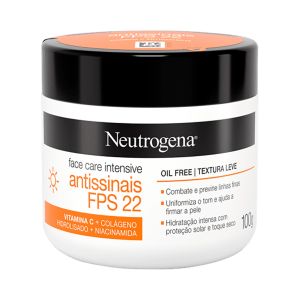 Hidratante Facial Face Care Intensive Antissinais FPS 22 100g Neutrogena