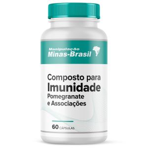 Composto Imunidade Pomegranate Com Própolis Verde E Zinco Com 60 Cápsulas
