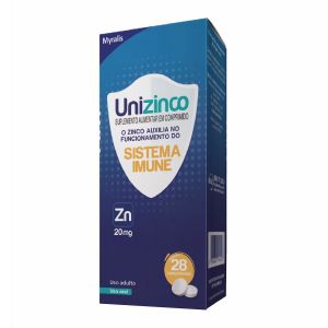 Unizinco ZN 20mg com 28 Comprimidos Myralis
