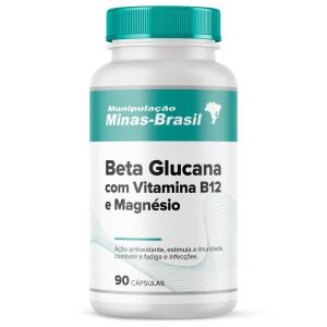 Beta Glucana   Vitamina B12   Magnésio Com 90 Cápsulas