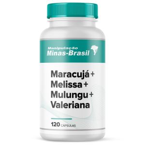 Maracujá 50Mg   Melissa 80Mg   Mulungu 80Mg   Valeriana 50Mg 120 Cápsulas