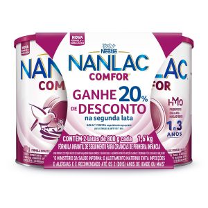 Kit Fórmula Infantil Nanlac Comfor Com 2 Latas 800g Cada 20% de Desconto na Segunda