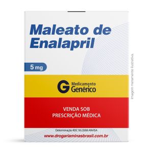 Maleato de Enalapril 5mg Com 30 Comprimidos Genérico Ems