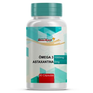 Ômega 3 1000Mg   Astaxantina 5Mg 90 Cápsulas