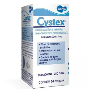Cystex 150 Mg + 250 Mg + 20 Mg + 15 Mg Com 24 Drágeas
