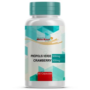 Própolis Verde 500Mg   Cramberry 300Mg 60 Cápsulas