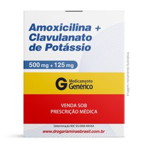 Amoxicilina 500mg Clavulanato de Potássio 125mg com 12 Comprimidos Revestidos Genérico Ranbaxy