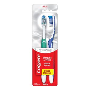 Kit Escovas Dentais Whitening Macia com 2 Unidades Colgate
