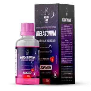 Melatonina 300 Doses Sabor Morango 30ml Health Labs