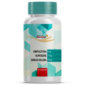 Vimpocetina 6Mg + Huperzine 10Mg + Ginkgo Biloba 80Mg – 60 Cápsulas