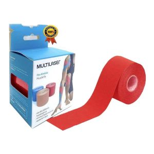 Fita Kinésio Muscle Fix Rolo Cor Vermelha 5x500cm Multilaser Saúde