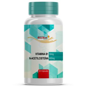 Vitamina B1 30mg + N-Acetilcisteí­na 600mg 60 Cápsulas