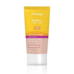 Protetor Solar Facial Photoage Mineral Fluido Cor Clara FPS 50 50ml Dermage